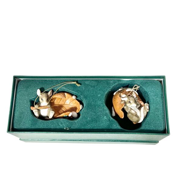 Vintage Charming Tales Fitz Floyd Mouse Mice Porcelain Ornament Figurines Pair - Picture 2 of 13